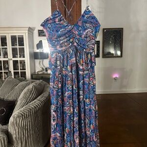 NSR Blue Paisley Maxi Dress